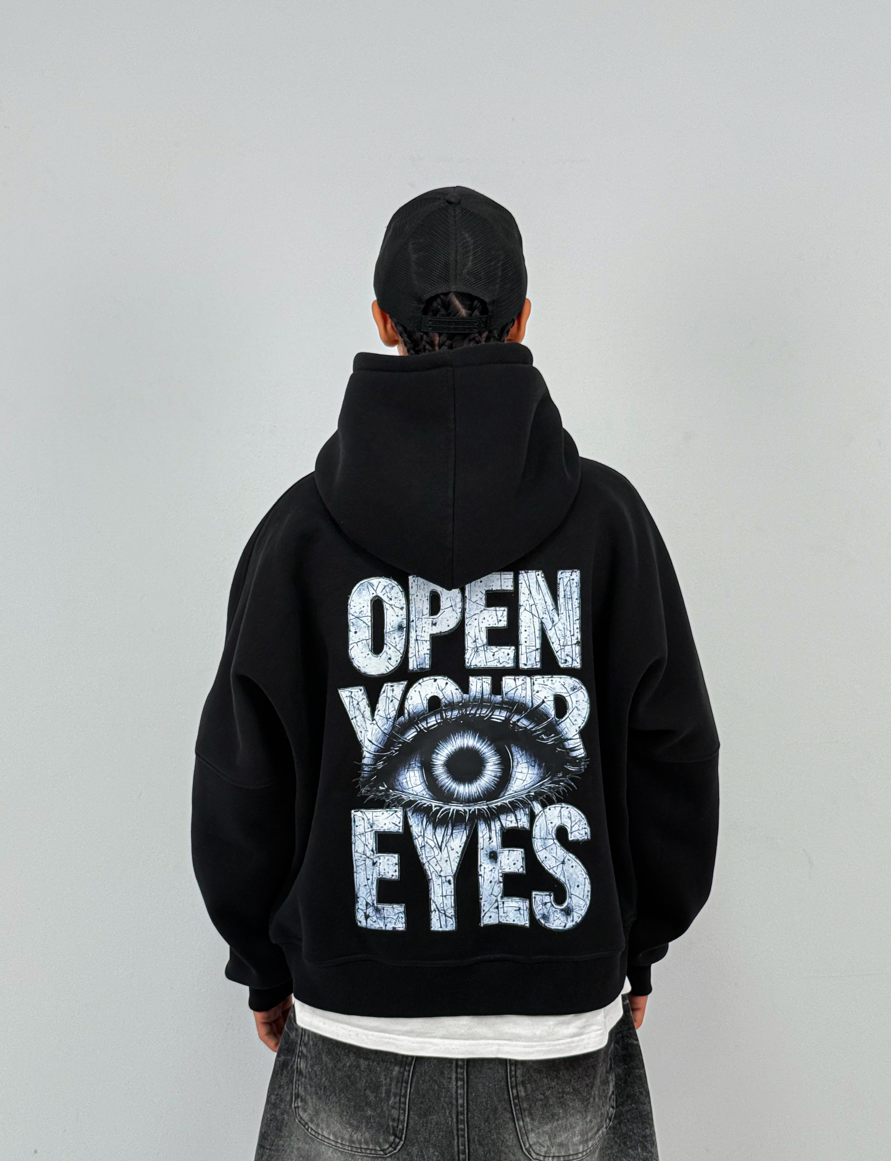 Open Your Eyes Oversized Box Fit Hoodie