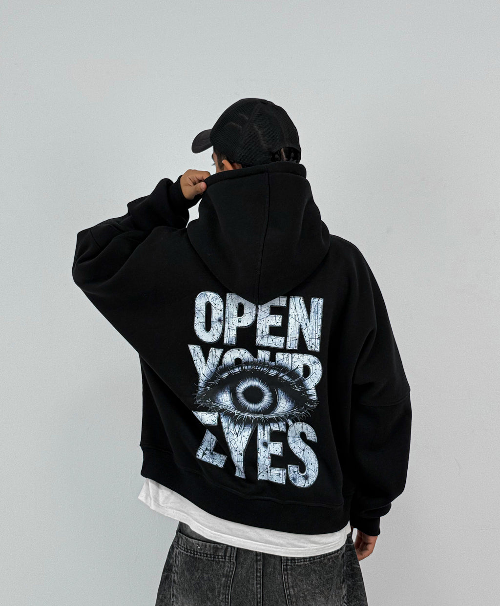 Open Your Eyes Oversized Box Fit Hoodie