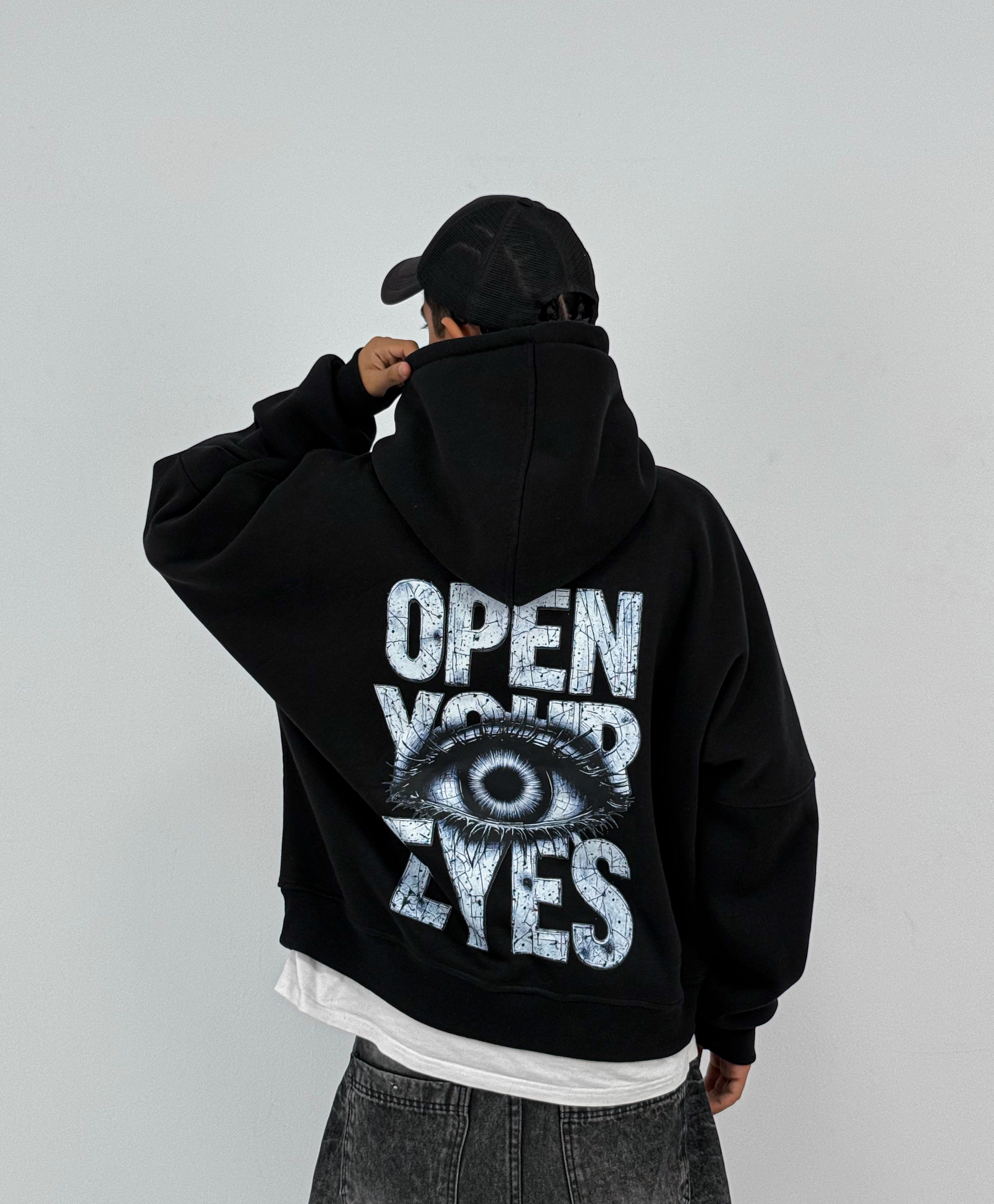 Open Your Eyes Oversized Box Fit Hoodie